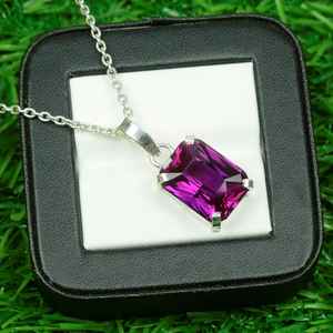 Collar de Plata de Ley 925 con Colgante de Alejandrita, Joyería con Piedra de Nacimiento de Diciembre, Gema Natural, Regalo para Mujer, Venta al por Mayor - Product Image 4