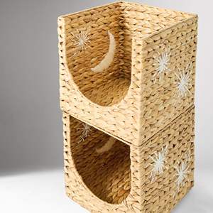 ตะกร้าสานผักตบชวาแบบใหม่ ดีไซน์ทันสมัย สำหรับจัดเก็บของใช้ในบ้าน วัสดุหวายธรรมชาติ ขายส่งในเวียดนาม - Product Image 2