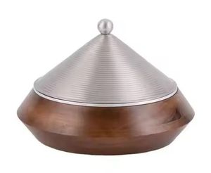 Luxury Iridescent Pearl Casserole Premium Food Warmers Elegant Stainless Steel <b>Buffet</b> <b>Server</b> with White Shell Mosaic Base - Product Image 4
