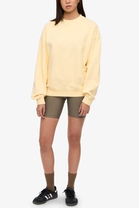 เสื้อยืดคอกลมแขนยาวผ้าฝ้ายแท้ 100% เนื้อเจอร์ซีย์เดี่ยว สีเหลืองนุ่ม สำหรับผู้หญิง ไซส์ L/S เป็นมิตรต่อสิ่งแวดล้อม ป้องกันการเป็นขุย ทรงปกติ - Product Image 5