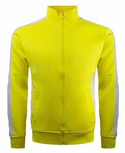 Conjunto Deportivo Unisex Amarillo con Sudadera de Manga Larga con Cremallera, Bolsillos Laterales, Estilo Deportivo Casual, Transpirable, con Capucha, Color Sólido - Product Image 3
