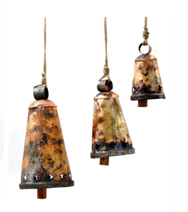 Juego de 3 Campanas Decorativas de Metal Inspiradas en el Estilo Tibetano, Campanas Decorativas de Meditación y Armonía con Cuerda de Yute para Colgar - Product Image 2