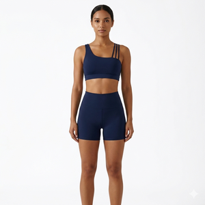 Conjunto de Yoga de Spandex de Alta Calidad para Mujer, Bra Deportivo, Shorts de Compresión, para Gimnasio, Running, Pilates, Alta Sujeción, Logotipo Personalizado, Elástico - Product Image 3