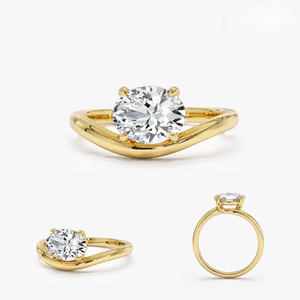 Bague unisexe en diamant de laboratoire de couleur D, taille ovale, plaqué or 18 carats, pureté 75 %, certifiée IGI, bijoux de luxe pour mariage et fiançailles - Product Image 1