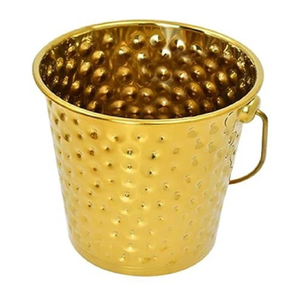 Sleek, fully polished stainless steel ice bucket featuring round <b>knob</b> & curved handle For Champagne & Party Events At wholesales - Product Image 5