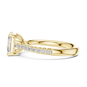 Anillo de Oro Amarillo Sólido de 14k en Oferta, con Diamante Cultivado en Laboratorio en Forma de Asscher, Certificado GRA, Anillo de Compromiso y Boda para Mujer - Product Image 2