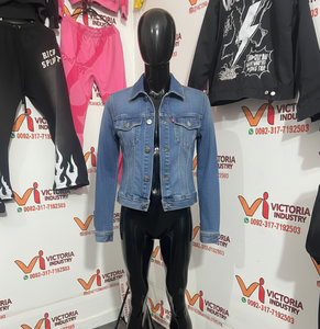 Veste en jean vintage bleue en coton, style vieilli avec trous, pour hommes, personnalisable, vente en gros - Product Image 4