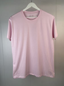 T-shirt en coton uni pour homme, tissu doux, manches courtes, col rond, confortable, vêtement décontracté pour impression en gros - Product Image 5