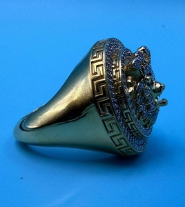 Anillo Hip Hop con Cabeza de León con Incrustaciones de Moissanita en Plata 925, Chapado en Oro Amarillo de 14K, Joyería Brillante para Hombre - Product Image 6