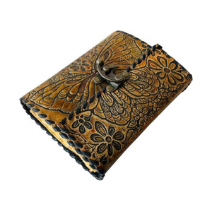 Diario de Cuero Genuino Hecho a Mano con Mariposa Bordada, Tapa Dura, Ecológico, Libro de Notas Personal - Product Image 5