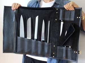 Couteau de chef portable en cuir véritable 100% écologique, collection professionnelle LKR-0231 - Product Image 3