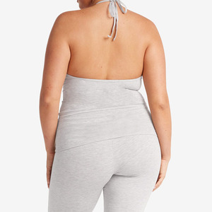 Camiseta sin mangas acanalada para mujer, elástica, informal, de verano, para fitness, descanso, de algodón suave, transpirable, ajustada, para uso diario - Product Image 5