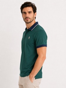 เสื้อโปโลชายสีเขียว แขนสั้น ปักโลโก้ สวมใส่สบาย แห้งเร็ว ออกแบบได้ตามต้องการ - Product Image 2
