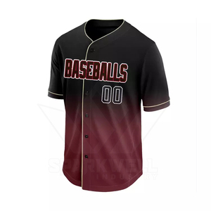 Maillot de baseball personnalisé bleu dégradé pour homme, manches courtes, imprimé sérigraphié, respirant, boutonné sur le devant, coupe classique, vêtement d'équipe pour adulte - Product Image 3