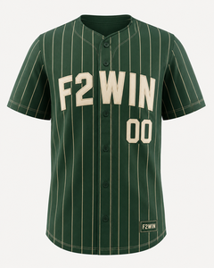 F2WIN เสื้อเบสบอลสีขาวลายทางแขนสั้นกระดุมด้านหน้าสำหรับผู้ใหญ่ระบายอากาศได้ดีแห้งเร็ว 100% โพลีเอสเตอร์ชุดกีฬา - Product Image 4