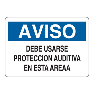 Señal de advertencia plegable de plástico Brady en español para protección auditiva, para áreas de trabajo interiores y exteriores - Product Image 3