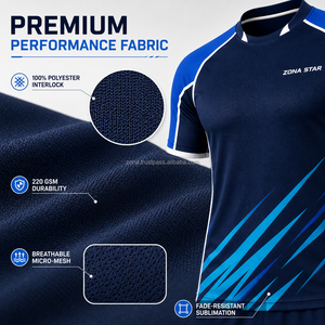 Uniforme de Rugby Personalizado al por Mayor, Sublimado, Azul Oscuro y Claro, Transpirable, de Secado Rápido, Conjunto de Camiseta y Pantalones Cortos, Ropa Deportiva para Equipos, OEM - Product Image 4