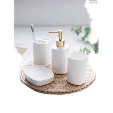 New Design Good Design Eco-Friendly Stone Three-piece <b>Bathroom</b> <b>Accessory</b> <b>Set</b> Factory Price - Product Image 3