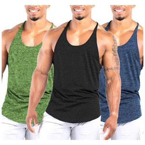 Men's High Quality Custom Oversized Breathable 100% Cotton Stand Collar Gym Tank Tops Casual Style Washed - Product Image 2