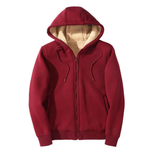 Unisex Winter Warm <b>Sherpa</b> <b>Lined</b> Zip Up Hoodie Heavyweight Casual Fleece Sweatshirt Custom Wholesale Apparel - Product Image 4