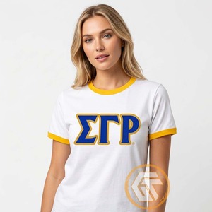 Camiseta de la Hermandad Femenina Sigma Gamma Rho, GREEK TREASURES, 100% Algodón Jersey, Cuello Redondo, Manga Corta, Transpirable, Ecológica, para Verano - Product Image 2