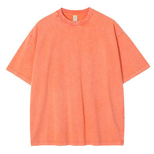 Camisetas de tela de sarga con cuello alto y hombros caídos, estilo oversized, lavado ácido, venta al por mayor 2026, servicios OEM/ODM - Product Image 3