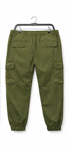 Pantalon cargo extensible pour homme, taille élastique, multi-poches, style utilitaire, coupe slim décontractée - Product Image 4