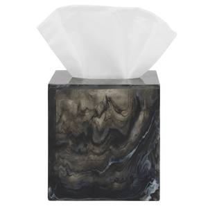 Boîte à mouchoirs de luxe en résine noire avec effet marbre doré, porte-mouchoirs carré décoratif, moderne, pour la maison, la salle de bain, le bureau, la table - Product Image 5