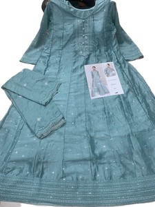 Salwar Kameez Dupatta pakistaní de diseñador para mujer, bordado con lentejuelas, de tela vichitra pesada, largo hasta el suelo, para invierno/verano. - Product Image 3