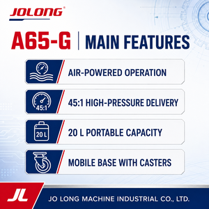 ราคาขายส่ง คุณภาพดี ปั๊มจ่ายจาระบีนิวเมติก Jo Long A65-G แบบ OEM ความจุ 20 ลิตร แรงดัน 180~405 บาร์ ได้รับการรับรองมาตรฐาน CE กึ่งอัตโนมัติ - Product Image 4
