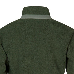 Veste en polaire verte pour homme avec fermeture éclair, col montant, blocs de couleur, coupe décontractée, coupe-vent, pour l'automne, coupe régulière - Product Image 5