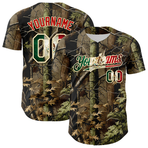 Custom Sublimated Camo Baseball Jersey Lightweight 100% Polyester Breathable Short Sleeve Shirt for All Seasons - Product Image 5
