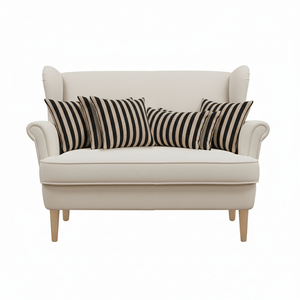 SOGA Modern Checkered <b>Black</b> Tan Striped Decorative <b>Cushions</b> 6PC Pillow <b>Cover</b> Set-45cm Square 30x50cm Living Room Sofas - Product Image 1