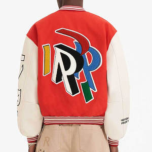 Chaquetas Universitarias Unisex de Talla Grande, Chaqueta Varsity con Logotipo Personalizado, Chaqueta Varsity Lisa con Letras, Chaqueta Varsity de Lona al por Mayor - Product Image 4