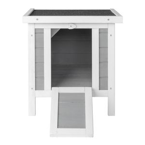 Classica Conigliera in Legno di Abete Massiccio Grigio per Piccoli Animali - Impermeabile e per Esterni - Product Image 4