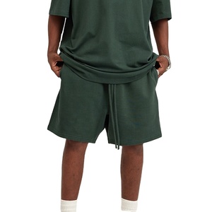 2025 nouveauté lavage à l'acide Shorts tissu mélangé coton Shorts sport poche cachée hommes sweat Shorts avec bandes - Product Image 3