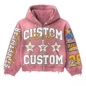Sudaderas con capucha al por mayor, con logotipo personalizado, de algodón y forro polar, estilo oversize unisex, ropa urbana, MOQ bajo, directo de fábrica - Product Image 1