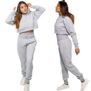 Custom Women Black Short Hooded <b>Velvet</b> Sweatshirt Jogger <b>Tracksuit</b> Two Piece Casual Winter Sportswear Apparel Set - Product Image 5