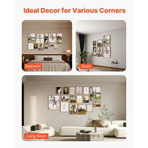 16 PCS Vintage Eclectic <b>Framed</b> Wall Art <b>Prints</b> High Glow Gallery Wall Decor <b>with</b> 3 Sizes Flexible Combinations - Product Image 6