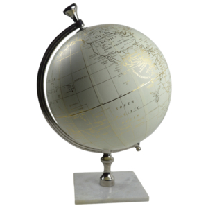 Globo Terráqueo Estándar con Base Metálica, Diseño Clásico de 48 cm, Acabado Pulido, Globo con Mapa del Mundo - Product Image 1