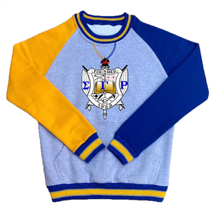 Sudadera de cuello redondo personalizada multicolor con bordado, de poliéster/algodón grueso, tipo jersey, de forro polar, unisex. - Product Image 1