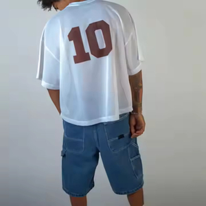 Camiseta Moderna de Corte Cuadrado, 100% Algodón de Alta Calidad, Transpirable, Estampada, Cómoda, Oversize, Ecológica, Personalizable, Nuevo Estilo, Corte Corto - Product Image 3