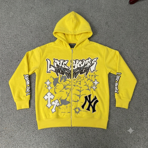 Sudadera con Capucha y Cremallera Marrón de Nuevo Diseño, con Estampado Gráfico y Logotipo en la Parte Delantera, 100% Algodón, Corte Holgado, Ecológica, Rhino Fitness para Hombre - Product Image 6