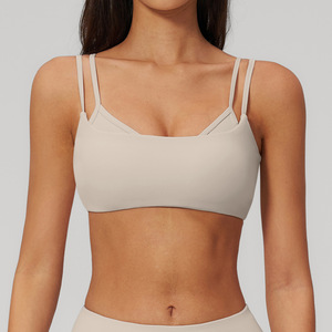 Débardeur de yoga contrasté pour femme avec soutien-gorge de sport push-up, bretelles convertibles, extensible, respirant, antichoc, pour le fitness - Product Image 2