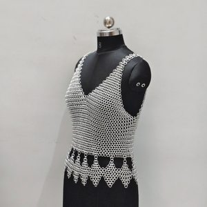 Top de malla de aluminio hecho a mano |   Camiseta sin mangas para festival rave |   Traje Ren Faire - Product Image 4