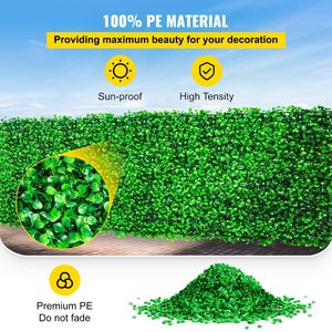 4 pannelli decorativi da parete in bosso artificiale UV, 60x40 cm, sfondo verde per feste, decorazioni murali finte - Product Image 3