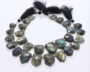 Perles de Labradorite Naturelle Facettées Forme Cabochon Effet Flashy AAA 12x16-15x20 MM, Perles de Pierre Précieuse de Labradorite Fine, Labradorite Facettée de 9 Pouces - Product Image 4