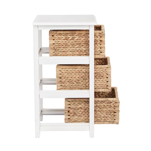 Wholesale White Water Hyacinth Cabinet <b>Wardrobe</b>, Wooden Frame With Water Hyacinth <b>Basket</b> Sets Home Furniture From Vietnam - Product Image 4