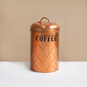 Copper <b>Tea</b> Storage Canister with Lid, Embossed Metal Kitchen Container, Wholesale Home Storage <b>Jar</b> - Product Image 3