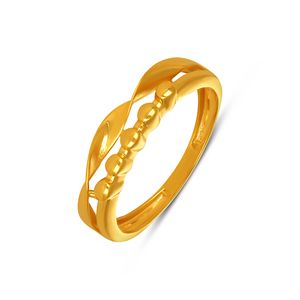 Anillo de Oro con Cuentas Brillantes Solaris Infinite Loop, Banda de Oro de Alto Brillo con Diseño de Esferas Entrelazadas - Product Image 1